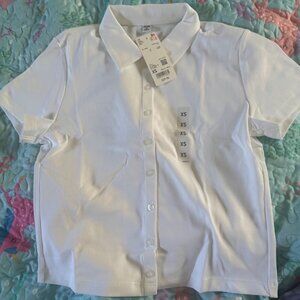 Uniqlo Women's White Mini Polo Shirt XS